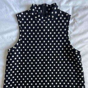 Anthropologie Polka Dot Mock Neck Tanktop